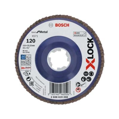 Bosch δίσκος με φύλλα X-LOCK ευθύς G120 Ø115x22,23 mm X571 best for Metal