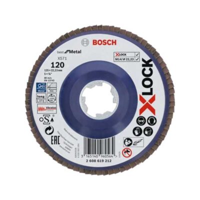 Bosch δίσκος με φύλλα X-LOCK ευθύς G120 Ø125x22,23 mm X571 best for Metal