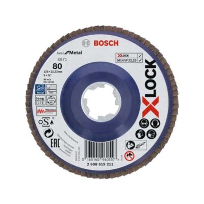 Bosch δίσκος με φύλλα X-LOCK ευθύς G80 Ø125x22,23 mm X571 best for Metal