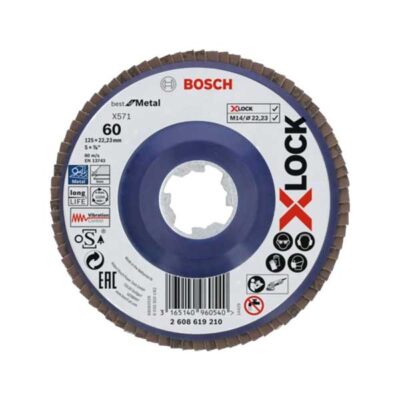 Bosch δίσκος με φύλλα X-LOCK ευθύς G60 Ø125x22,23 mm X571 best for Metal